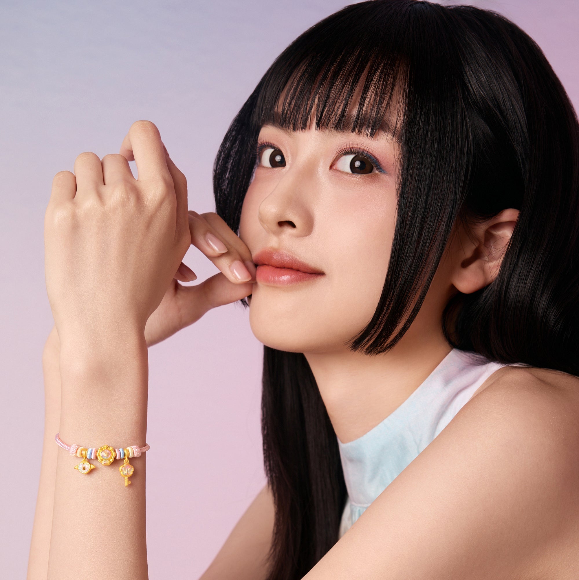 "Pop wu~" 24K Gold String Bracelet  1.6-2.1g A1715608