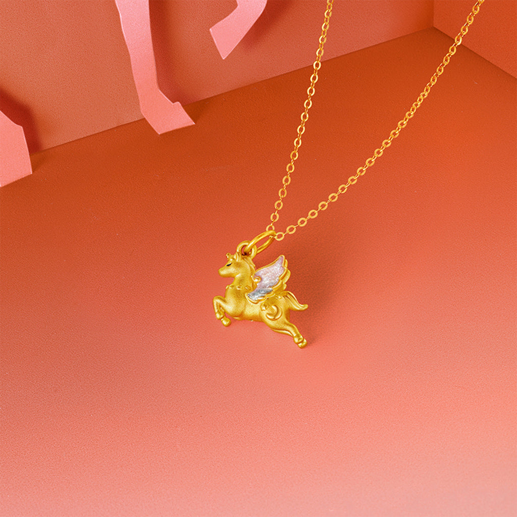 "Year of the Horse" 24K Gold Pendant Horse 1-1.3g A0422994