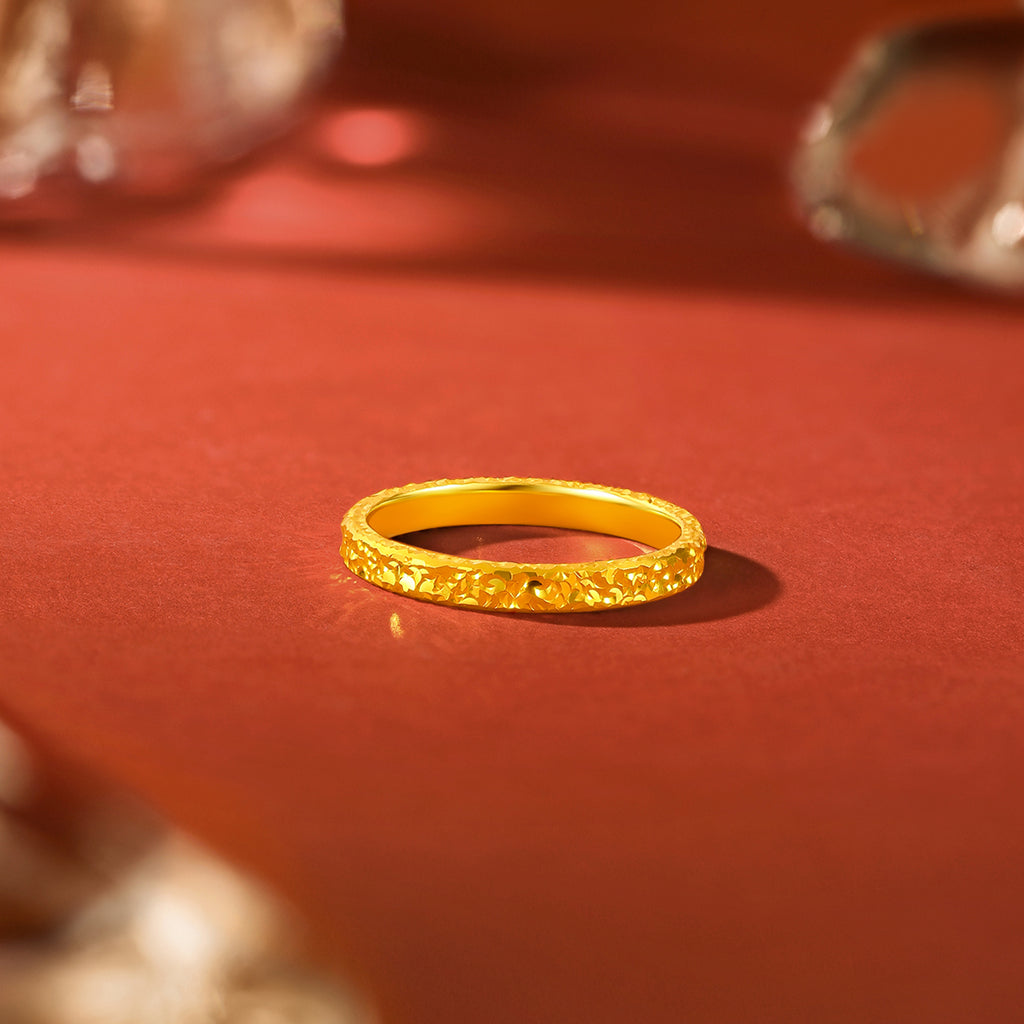 24K Gold Crushed Ice Ring 3.2-4.7g A0113002