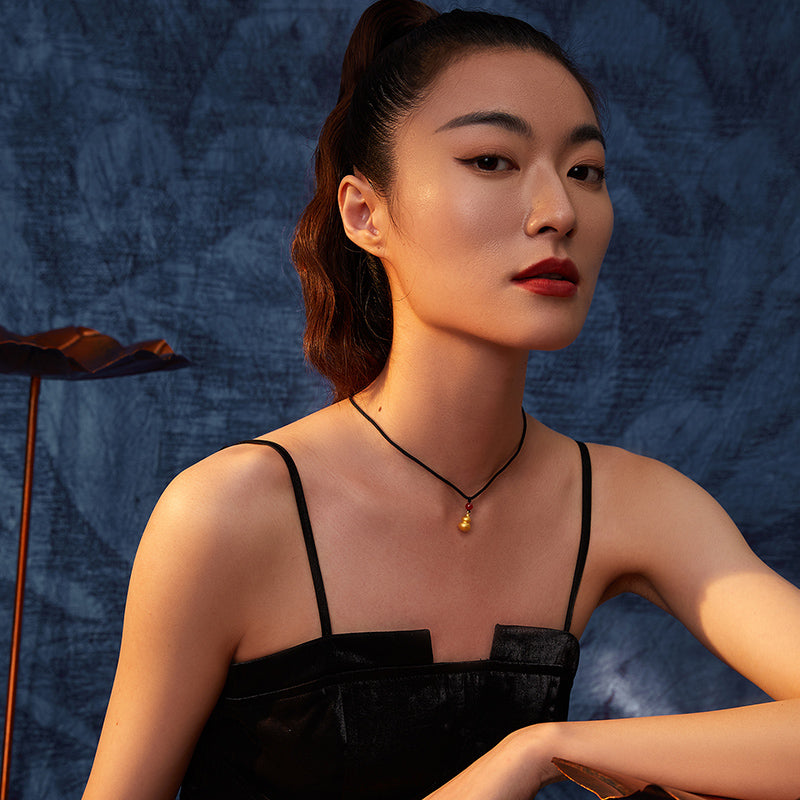 'Antiquity Gold' 999.9 24K Gold Pendant Necklace Gourd 0.5-0.8g AD047712