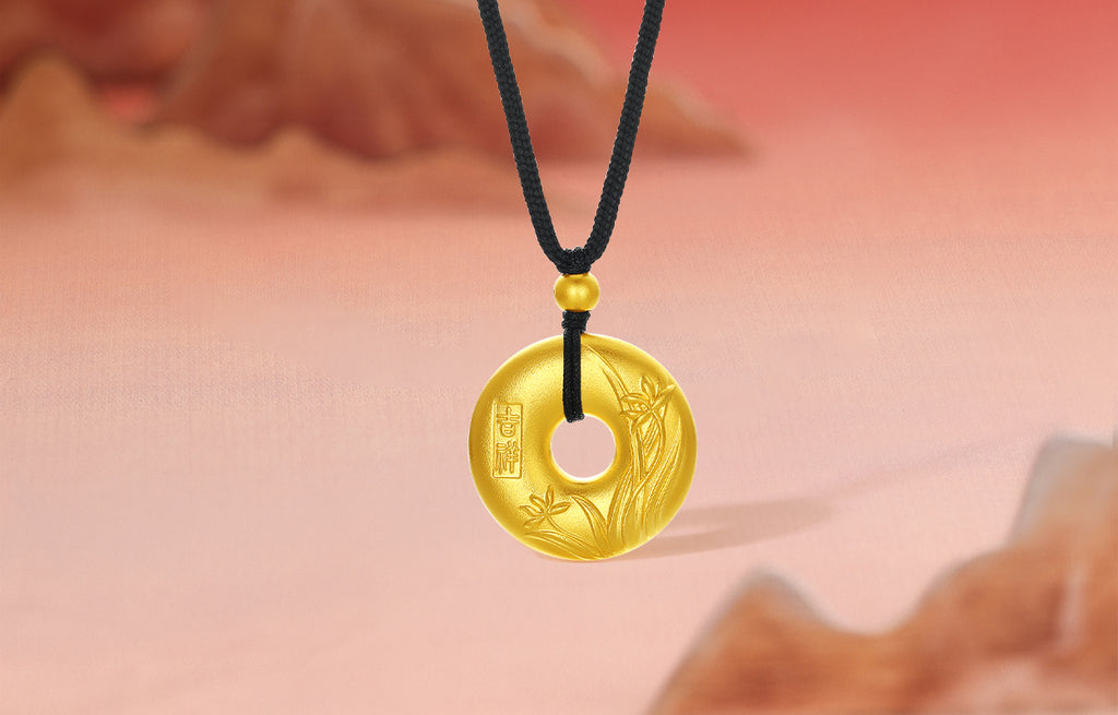 999 24K Gold Pendant Peace Buckle 10-12g A0415469
