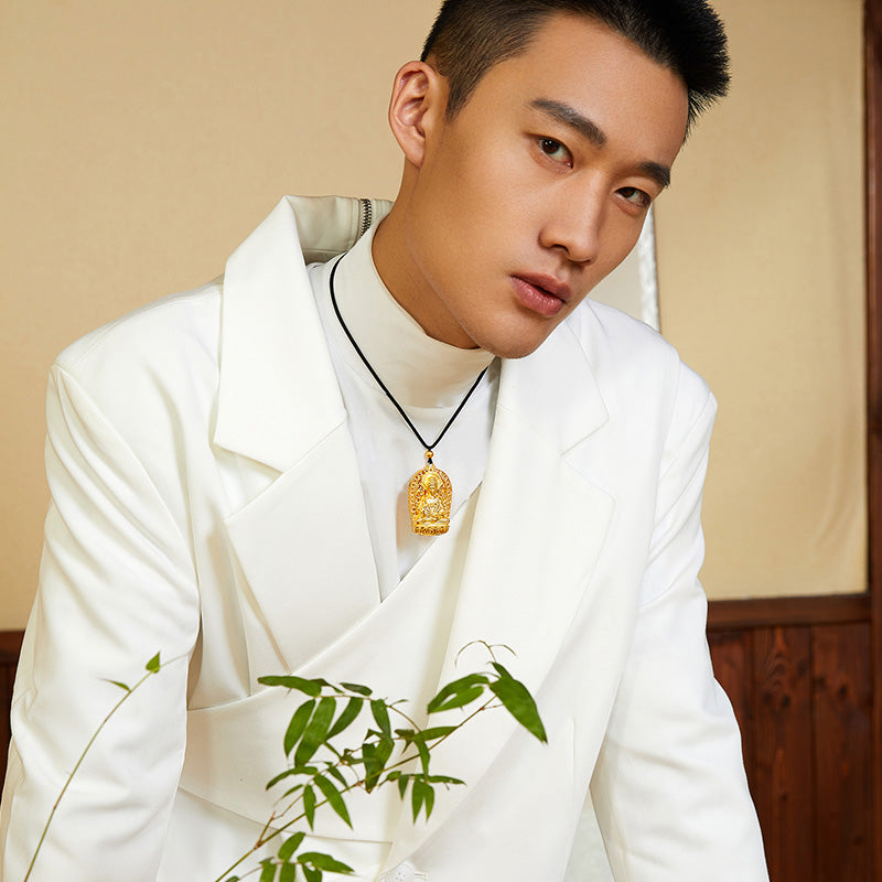 「古董金」999.9 24K金吊墜項鍊 28-29克 AA043497