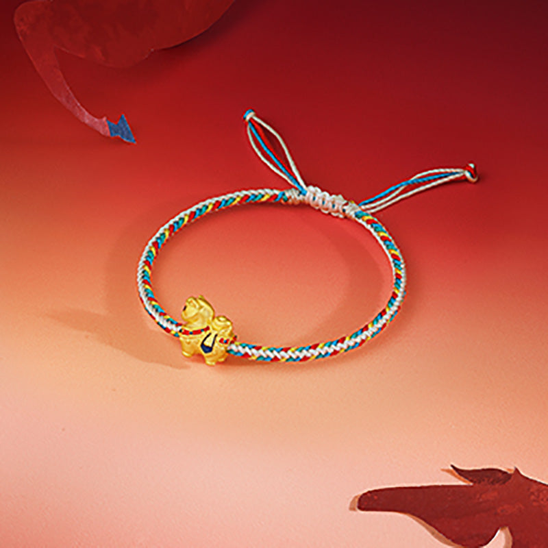 'Year of the Horse'  24K Gold String Bracelet Horse 0.7-1g 16cm-22cm A1720838