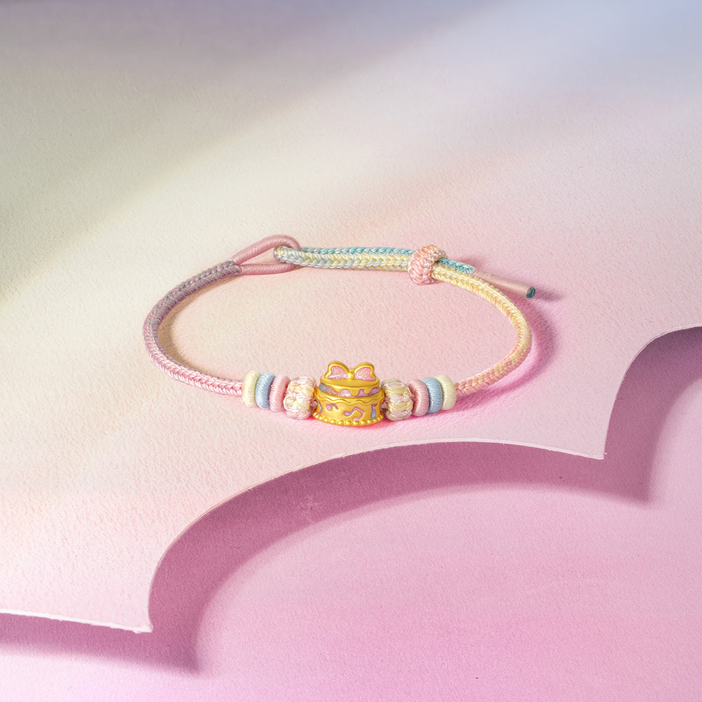 "Pop wu~" 24K Gold Charm Bracelet Cake 0.7-0.9g A1621582