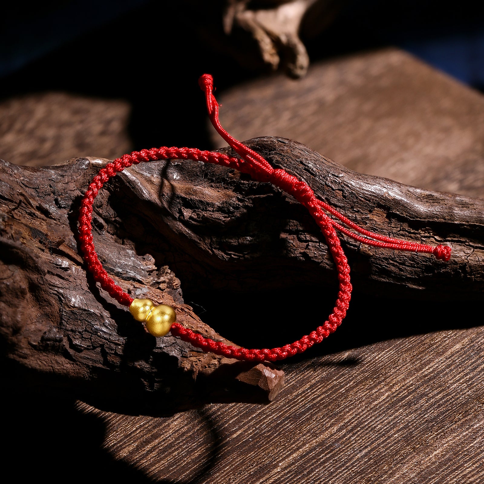 Antiquity Gold' 999.9 24K Gold String Bracelet Gourd 2.1-2.4g AA175504