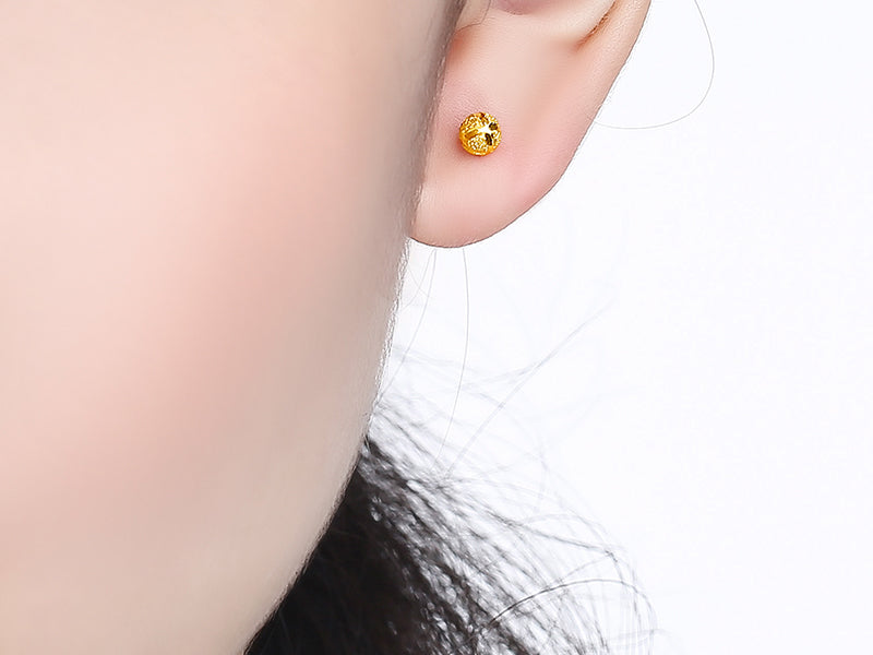 999 24K Gold Earrings 1.2-1.4g AA091142