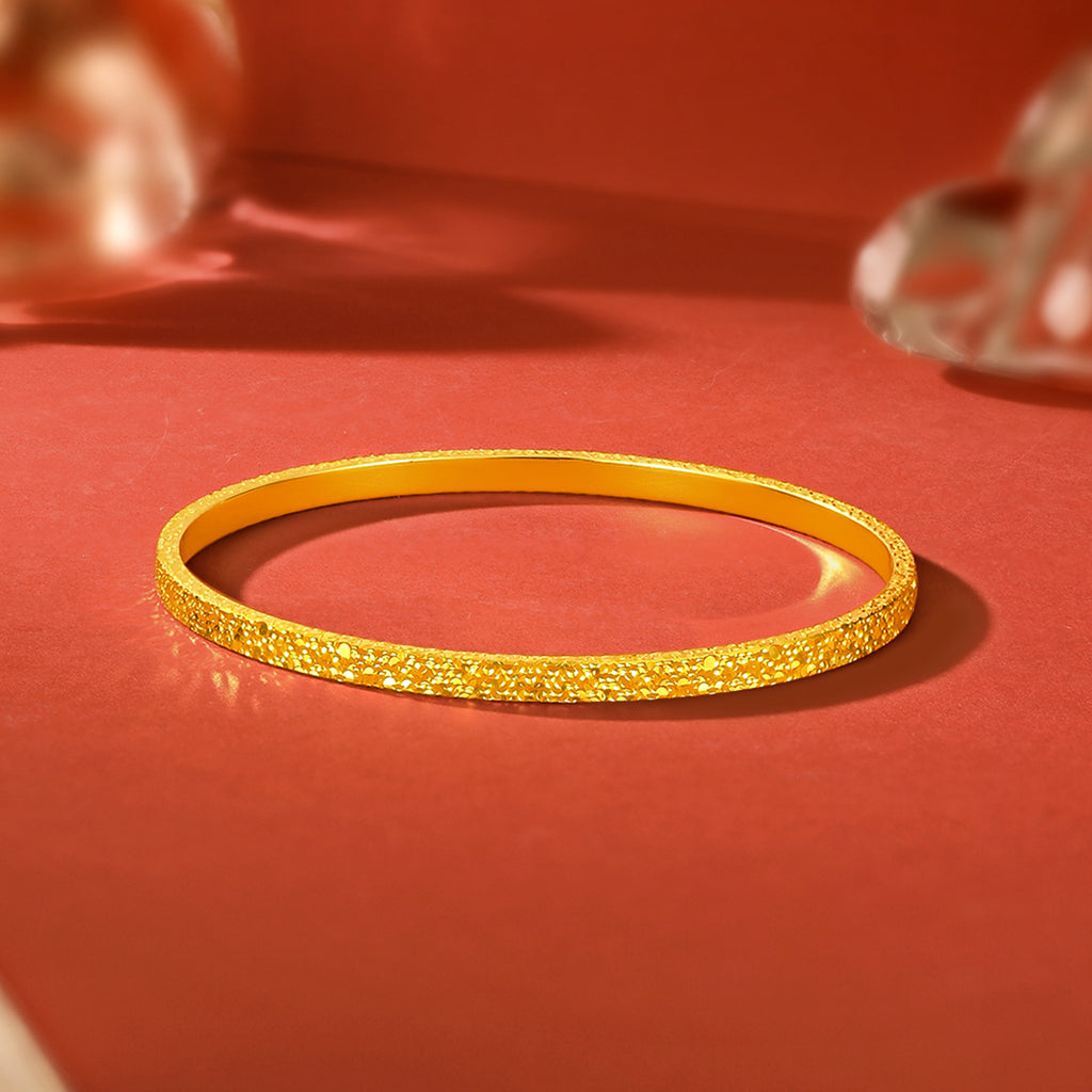 999 24K Gold Bangle Bracelet 20-23g A1013001