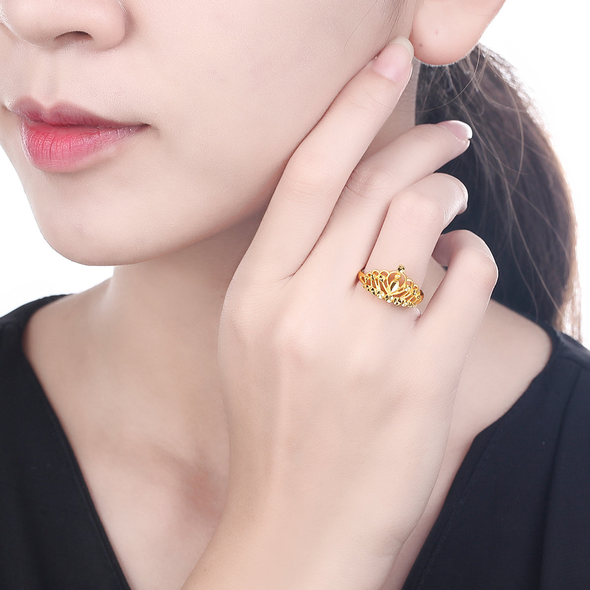 999 24K Gold Ring Crown 3.8-4.2g AB010014
