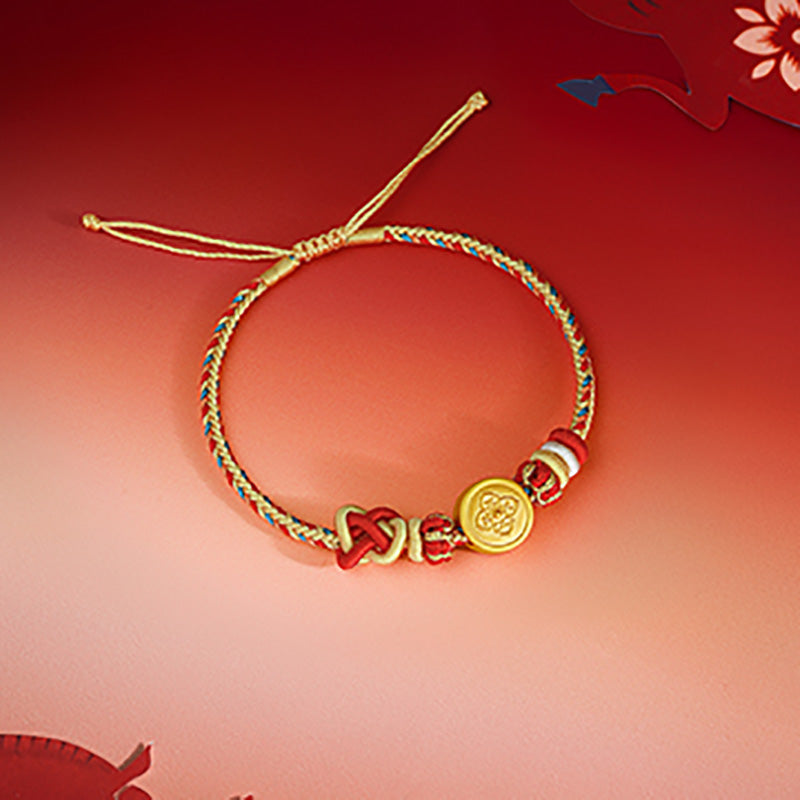 "Year of the Horse"  24K Gold String Bracelet Horse 0.82-1.12g 16cm-22cm A1720839
