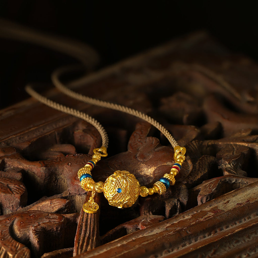"Chinese Culture Collection - Wood Carving"  24K Gold Pendant   10.08-13.08g A0448375
