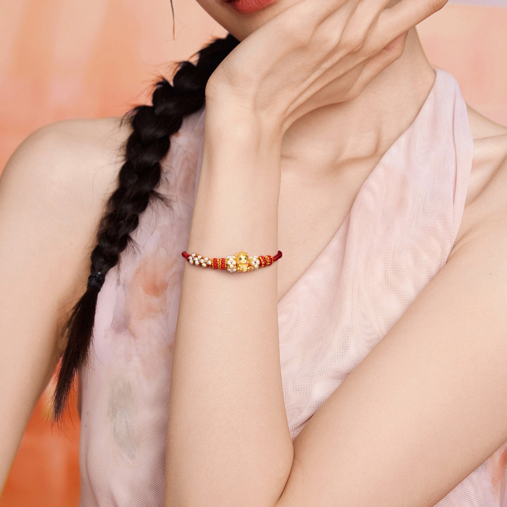 'Year of the Horse' 24K Gold Bracelet Horse Fortune Fu 0.6-0.8g 16cm-22cm A1715948