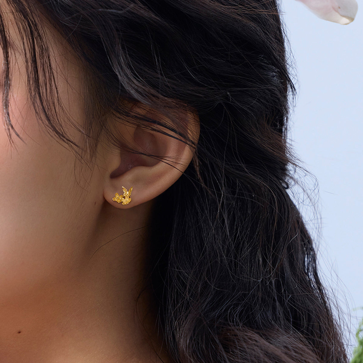 “Dream in the Garden” 24K Gold Earrings Flower 1.45-1.65g A0914968