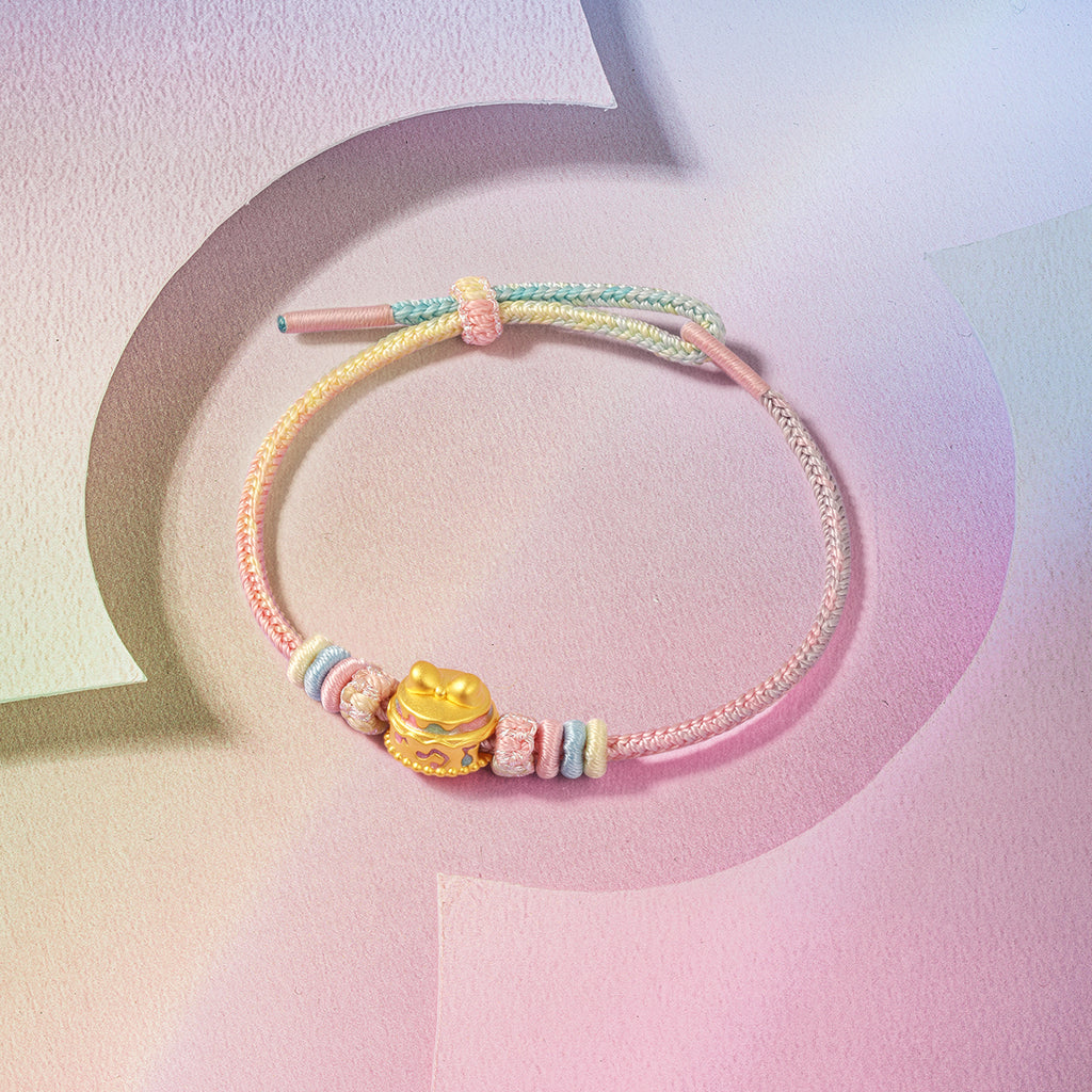 "Pop wu~" 24K Gold Charm Bracelet Cake 0.7-0.9g A1621582