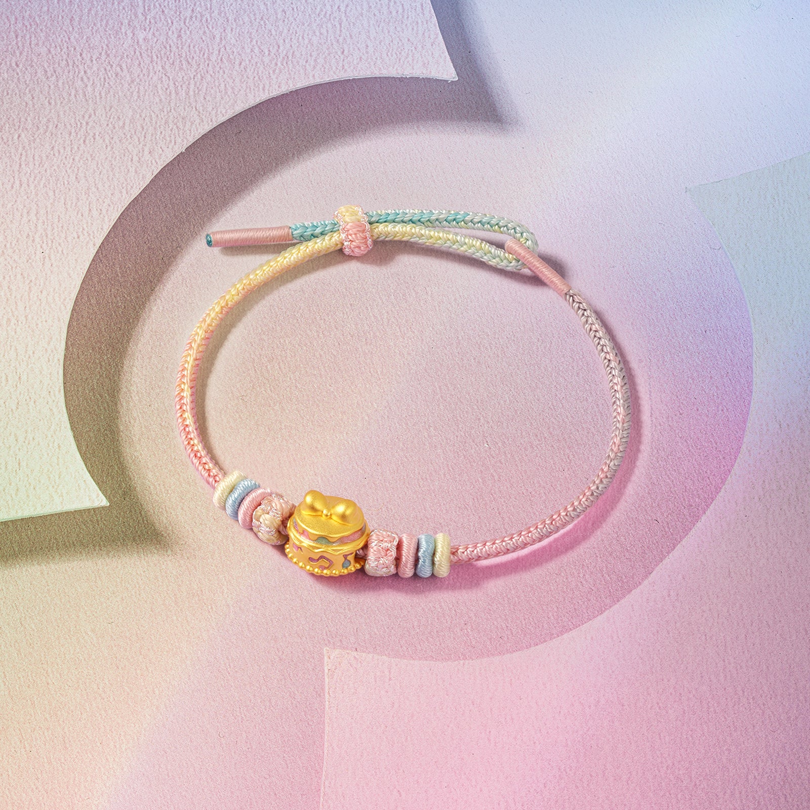 "Pop wu~" 24K Gold Charm Bracelet Cake 0.7-0.9g A1621582
