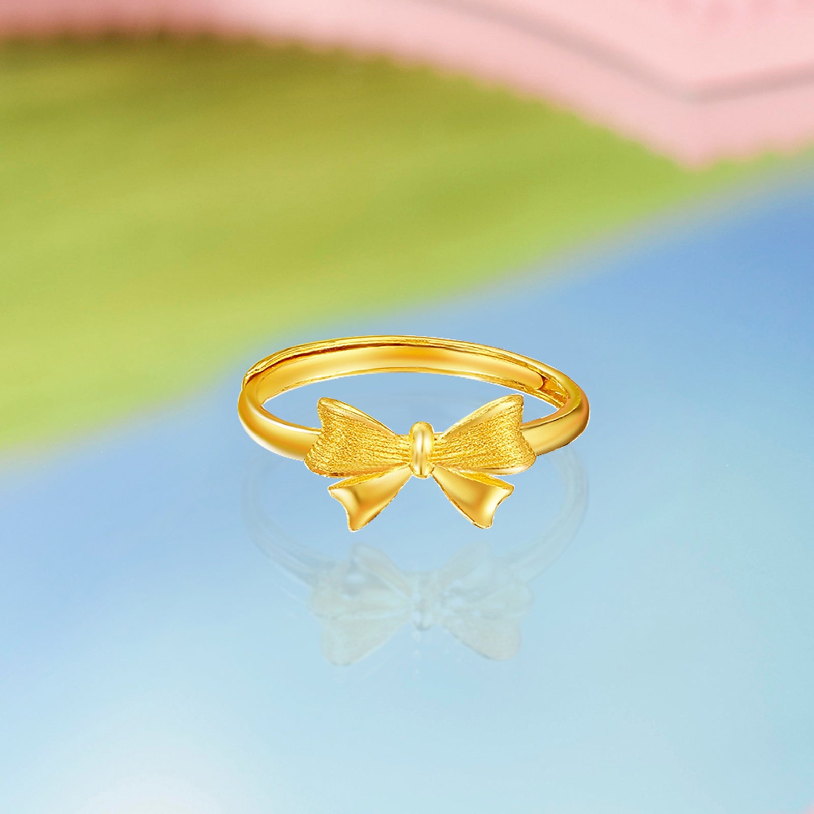 Escape Princess Series 24K Gold Bow Ring 2.35-3.8g A0112641