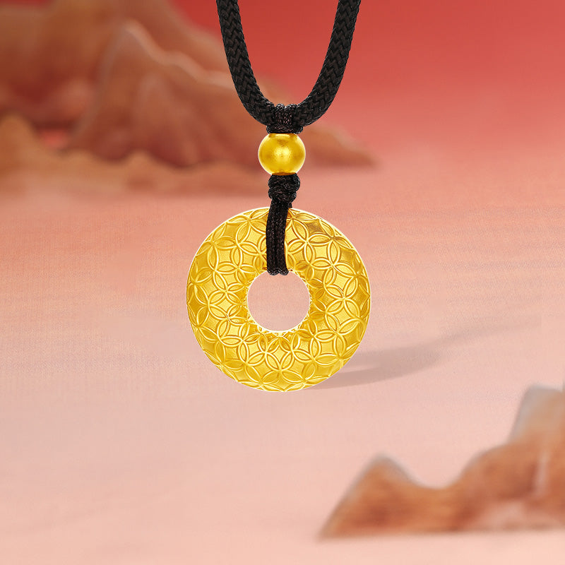 24K Gold Pendant Peace Buckle 2.4-2.7g A0416114