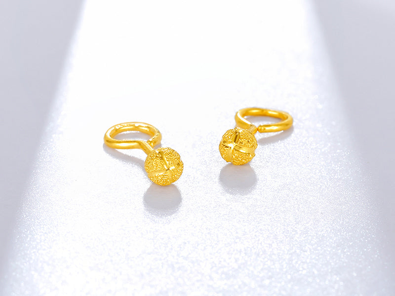 999 24K Gold Earrings 1.2-1.4g AA091142