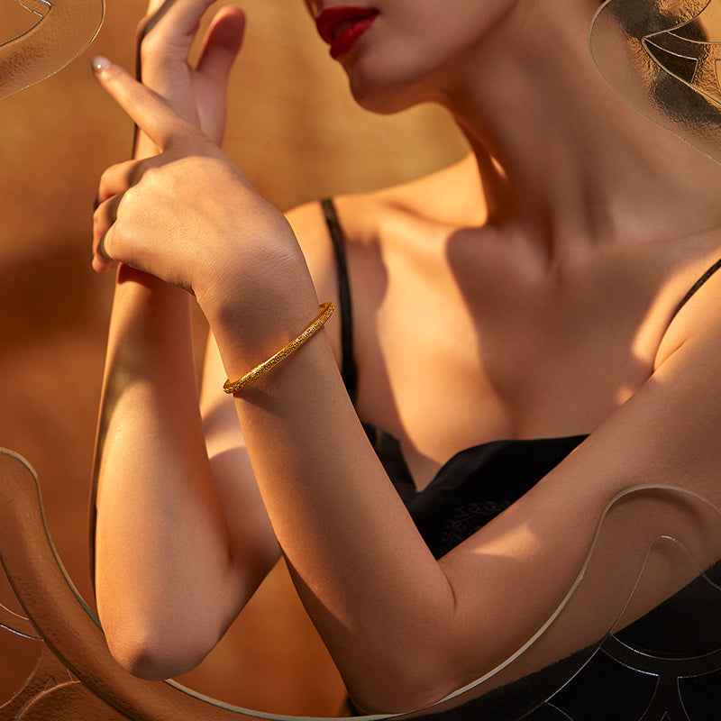 Antiquity Gold' 999.9 24K Gold Bangle Bracelet 25-30g A109255