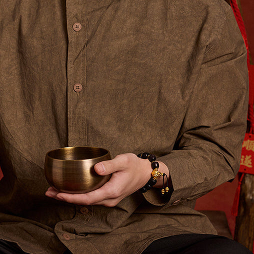 九華山' 24K金珠手鍊檀香珠瑪瑙地藏菩薩法器 A1915332