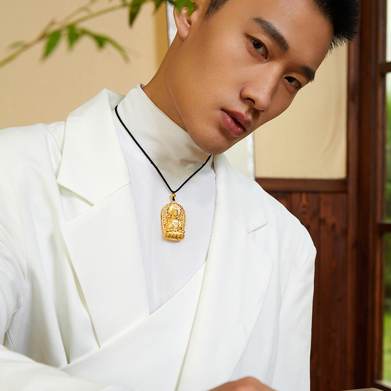 「古董金」999.9 24K金吊墜項鍊 28-29克 AA043497