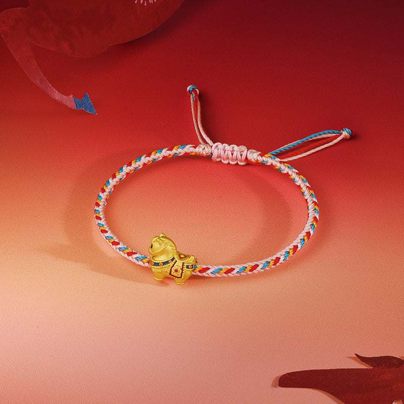 'Year of the Horse'  24K Gold String Bracelet Horse 0.7-1g 16cm-22cm A1720837