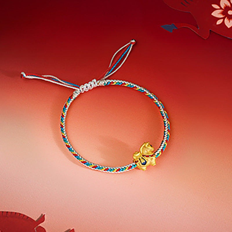 'Year of the Horse'  24K Gold String Bracelet Horse 0.7-1g 16cm-22cm A1720838