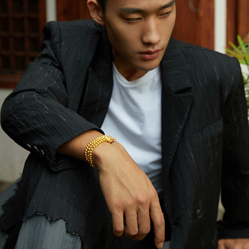 Antiquity Gold' 999.9 24K 金珠手鍊 43-45克 AA194496