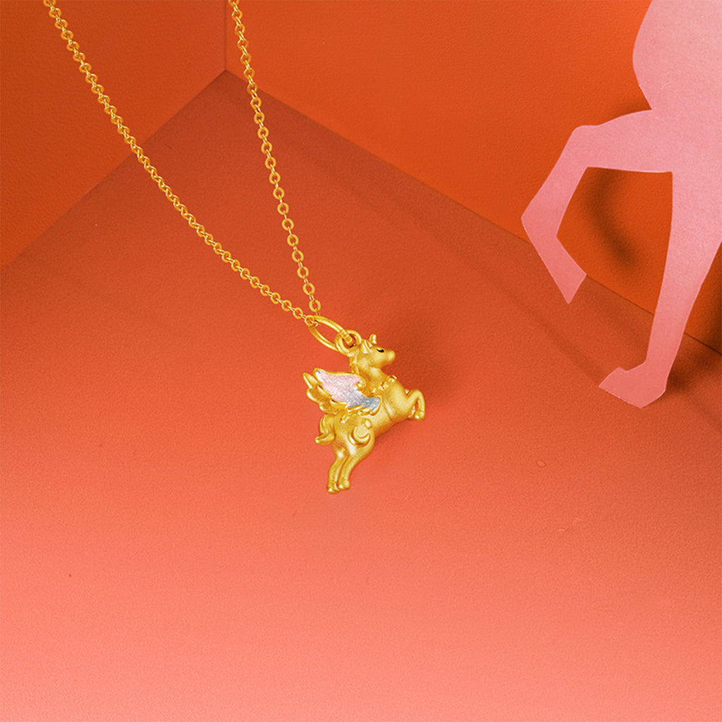 "Year of the Horse" 24K Gold Pendant Horse 1-1.3g A0422994