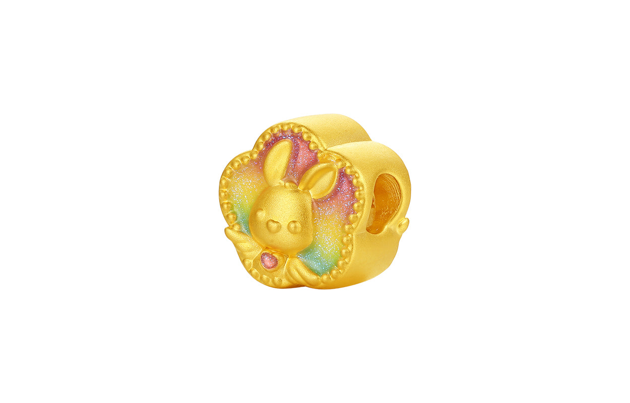 "Pop wu~" 24K Gold Charm Bracelet Rabbit 0.6-0.8g A1615768