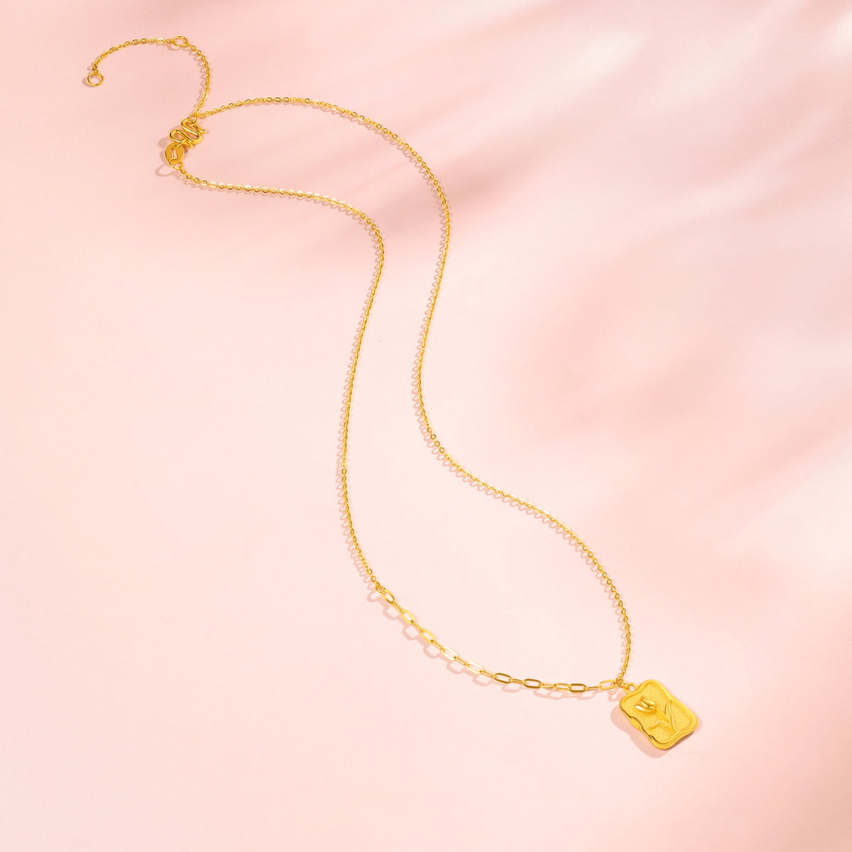 999 24K Gold Pendant Necklace Tulip 4.4-5g A0611952