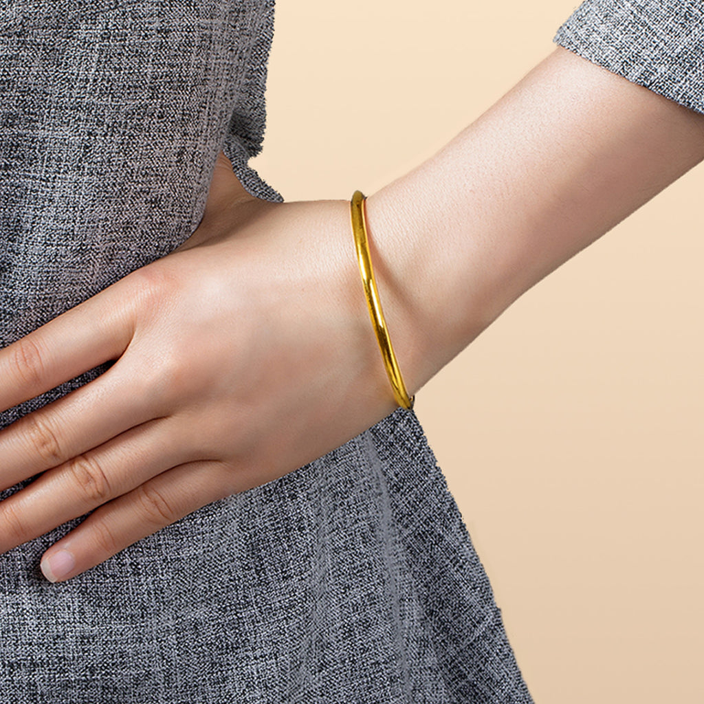 999 24K Gold Bangle Bracelet 15.8-16.8g AA102806