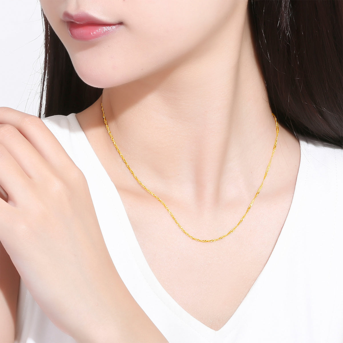 999 24K Gold Necklace 2.7-3g AA050785