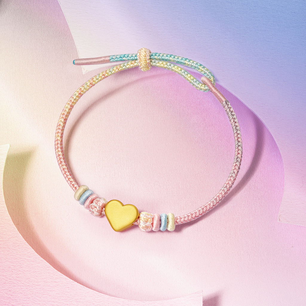 "Pop wu~" 24K Gold Charm Bracelet Heart 0.7-0.9g A1621581