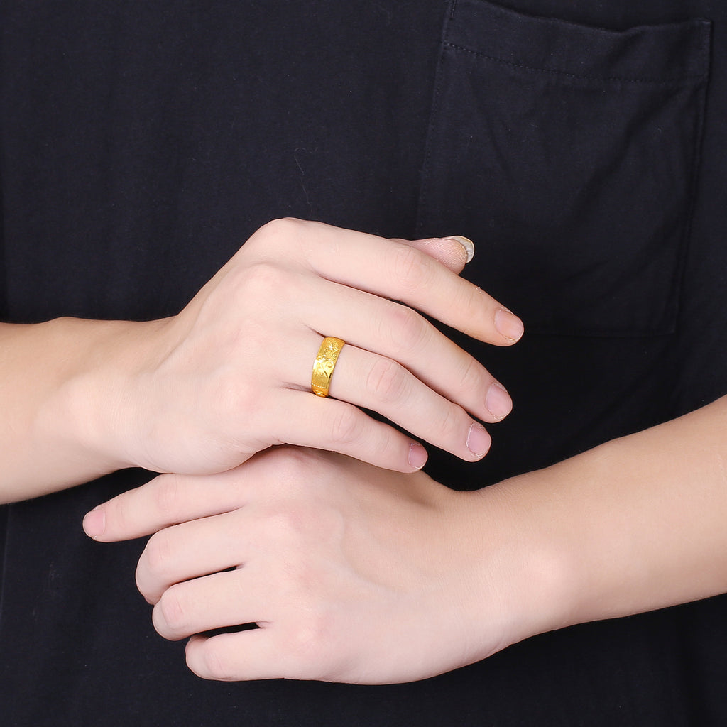 999 24K Gold Ring Dragon 6-8g A037944