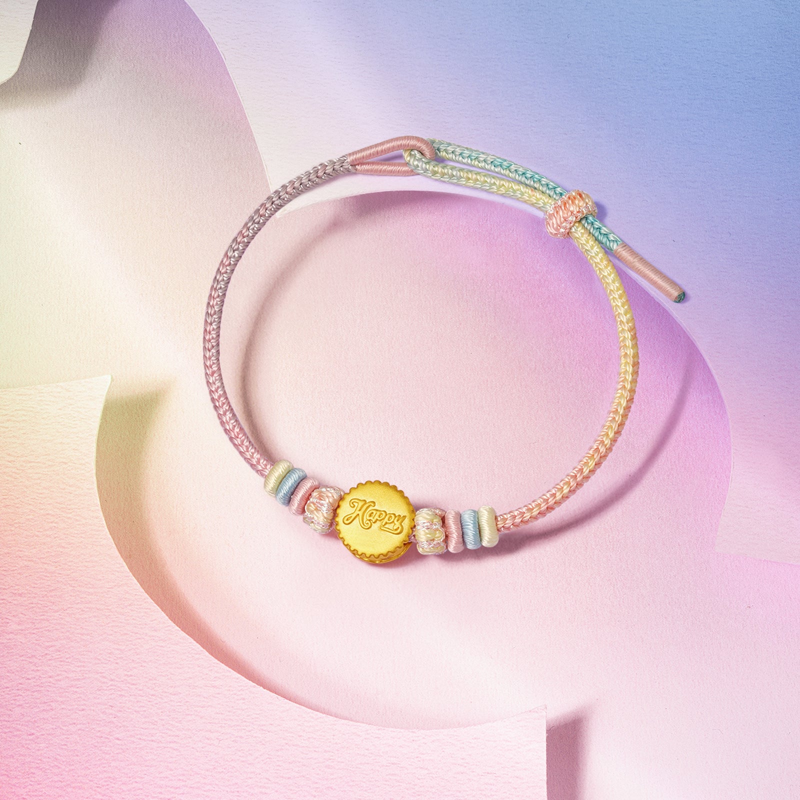 "Pop wu~" 24K Gold Charm Bracelet Cake 0.7-0.9g A1621582