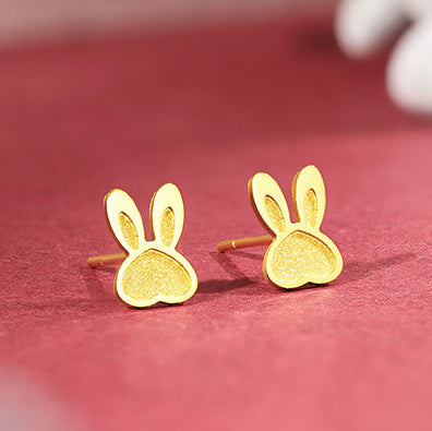"Chinese Zodiac Rabbit" 24K Gold Earrings Rabbit 1.1-1.4g A0910499