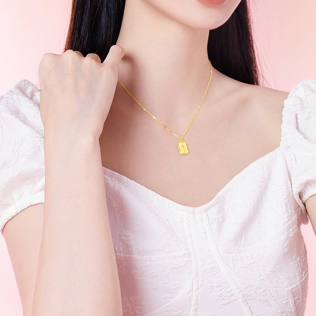 999 24K Gold Pendant Necklace Tulip 4.4-5g A0611952