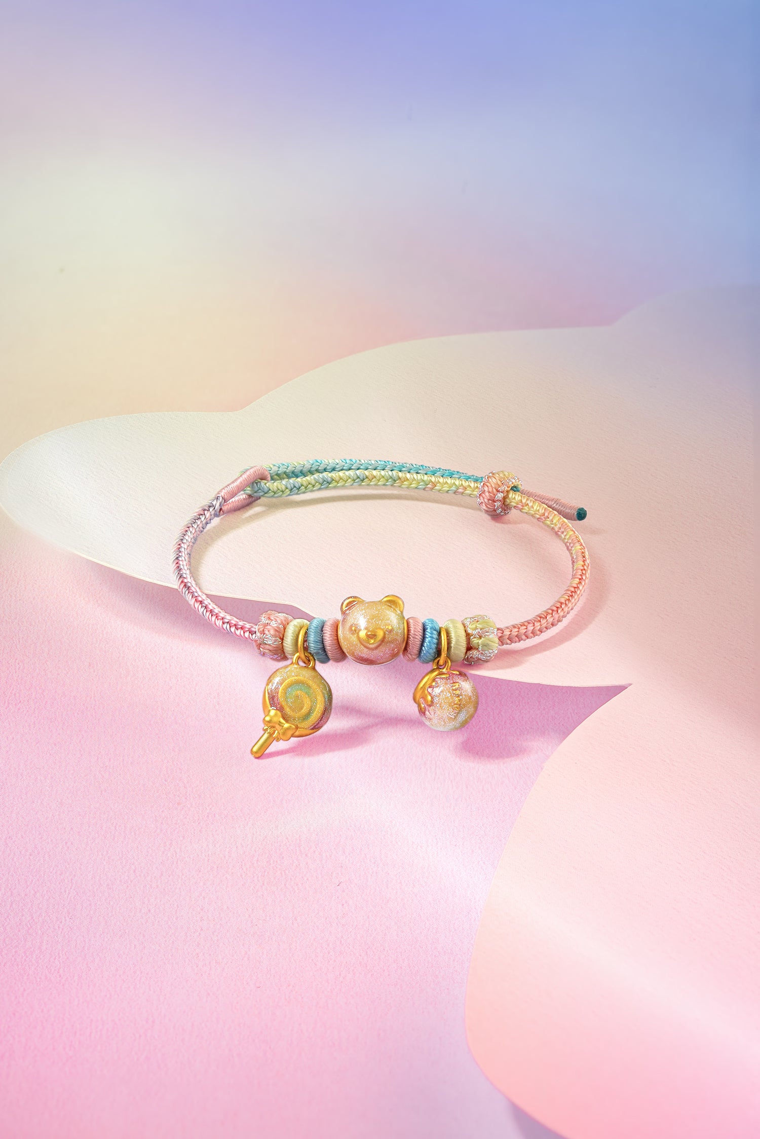 "Pop wu~" 24K Gold String Bracelet Lollipop 1.4-2g A1715758