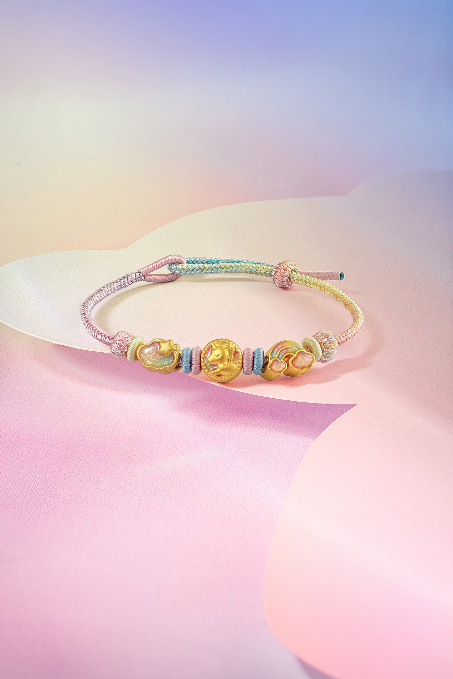 "Pop wu~" 24K Gold String Bracelet Horse 1.4-1.9g A1715759