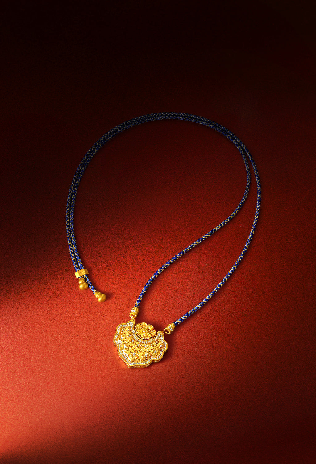 "Chinese Culture Collection - Dan Qing"999 24K Gold pendant 0.0053ct 0.003ct Ruyi 31-36g W0449937