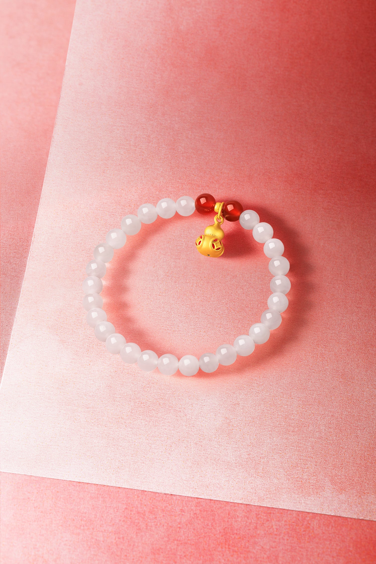 24K Gold Beaded Bracelet Hetian Jade 5.8-6.3mm Agate 0.4-0.7g Y1914713