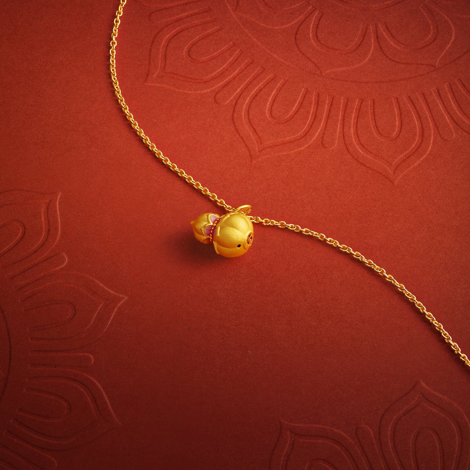 'Jiuhua Mountain' 24K Gold Pendant Gourd A0415257