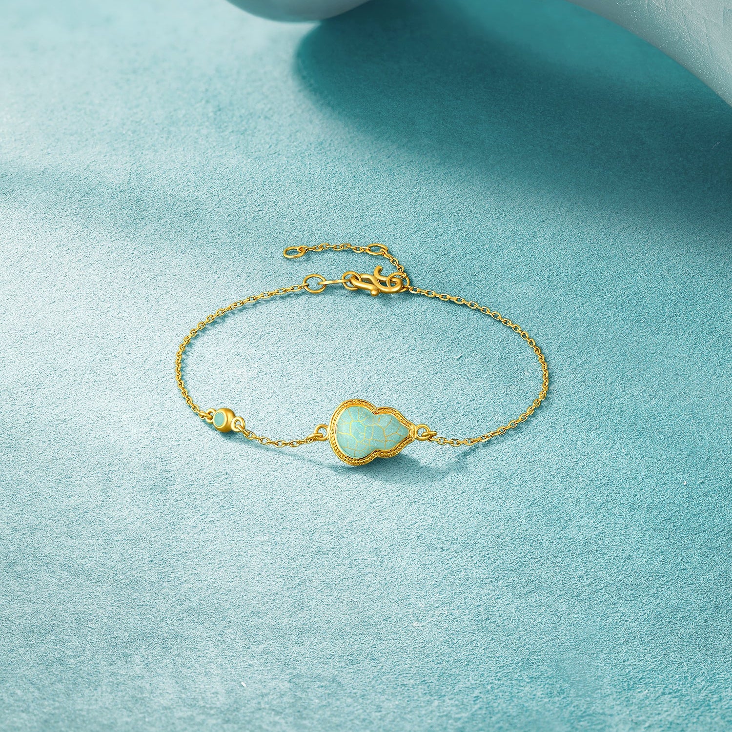 "Chinese Culture Collection - Ru Ware" 24K Gold Chain Bracelet Gourd 1.65-3.65g A0750084