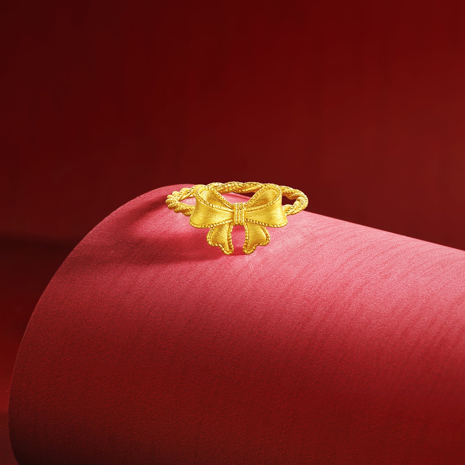 "Princess Wedding" 24K Gold Ring Bow 1.82-3.92g A0122043