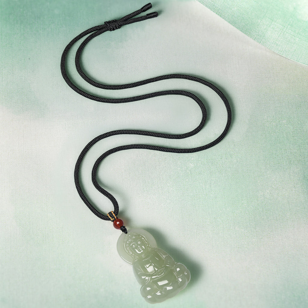 Pendant Hetian Jade Agate 6-6.5mm Guanyin Y0411873