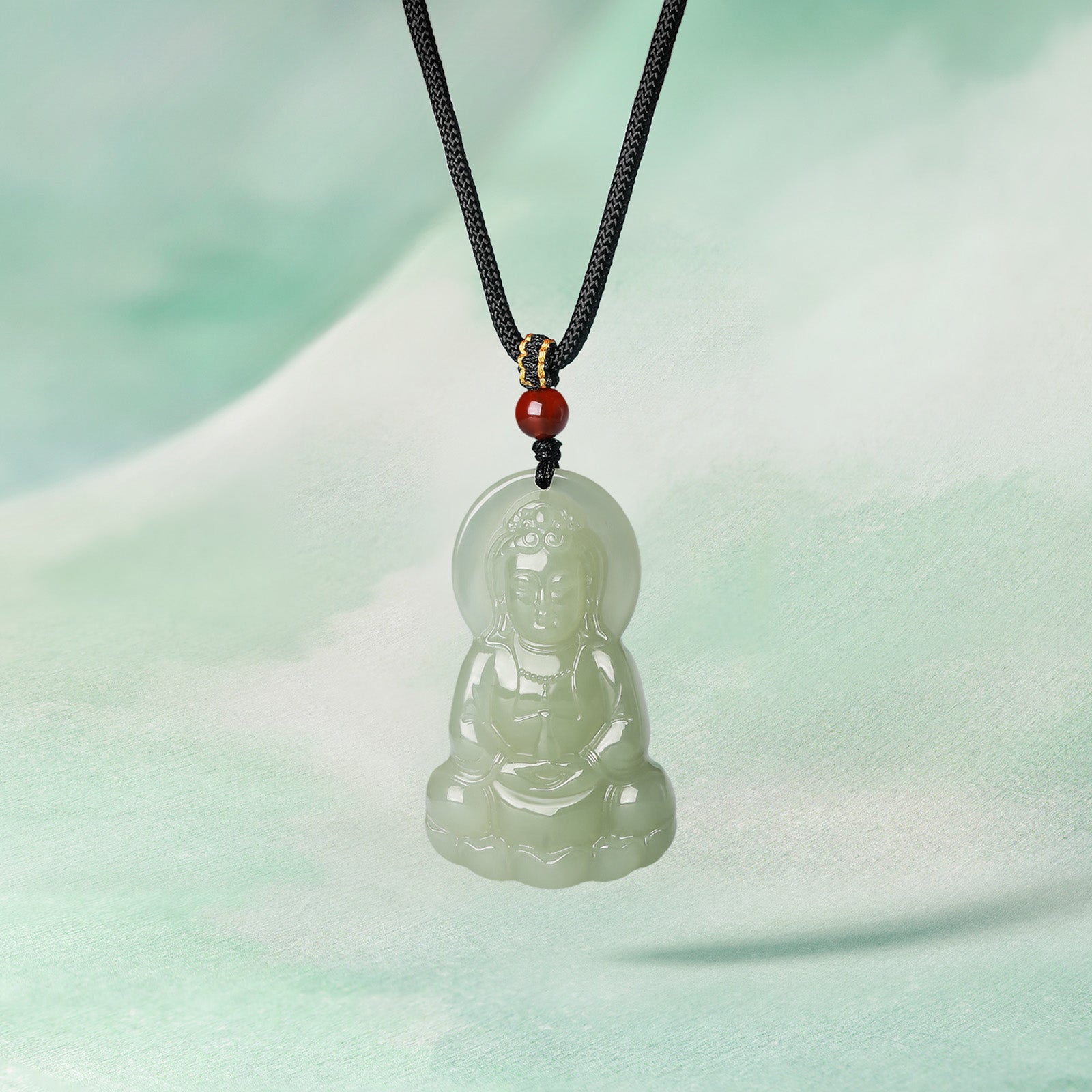Pendant Hetian Jade Agate 6-6.5mm Guanyin Y0411873