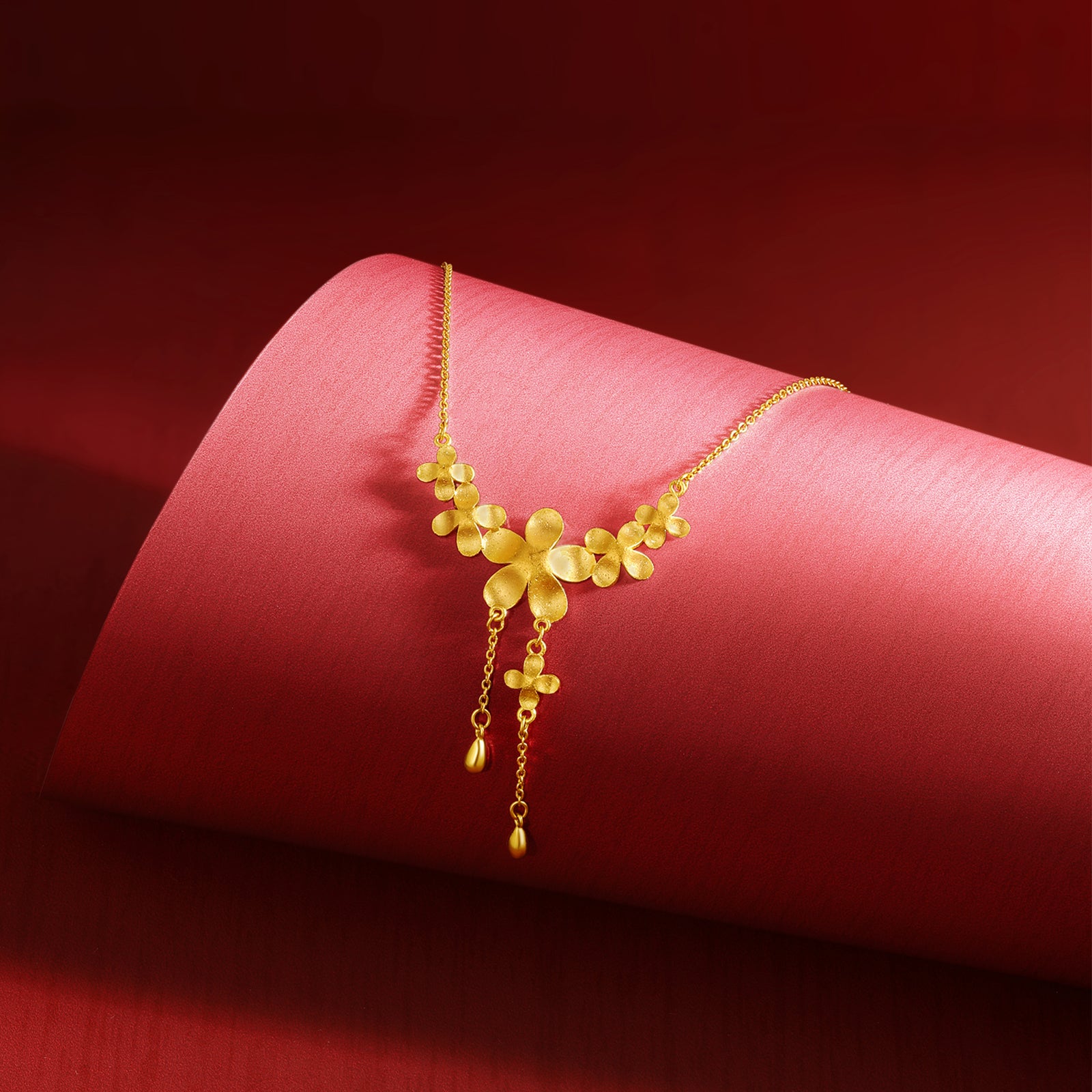 「公主婚禮」24K 黃金吊墜項鍊 花朵 7.15-7.55克 A0622061