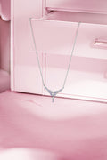 925 Sterling Silver Lavender Nebula Cluster Drop Necklace - Cubic Zirconia Star Bid Necklace Minimalist Clavicle Chain for Women 16-18inch