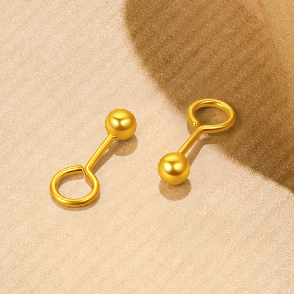 24K Gold Earrings 1.2-1.5g AA090924