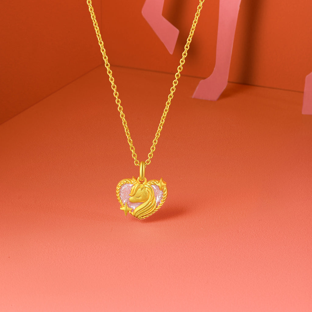 'Year of the Horse' 24K Gold Pendant Horse Heart 2.7-3g A0415544
